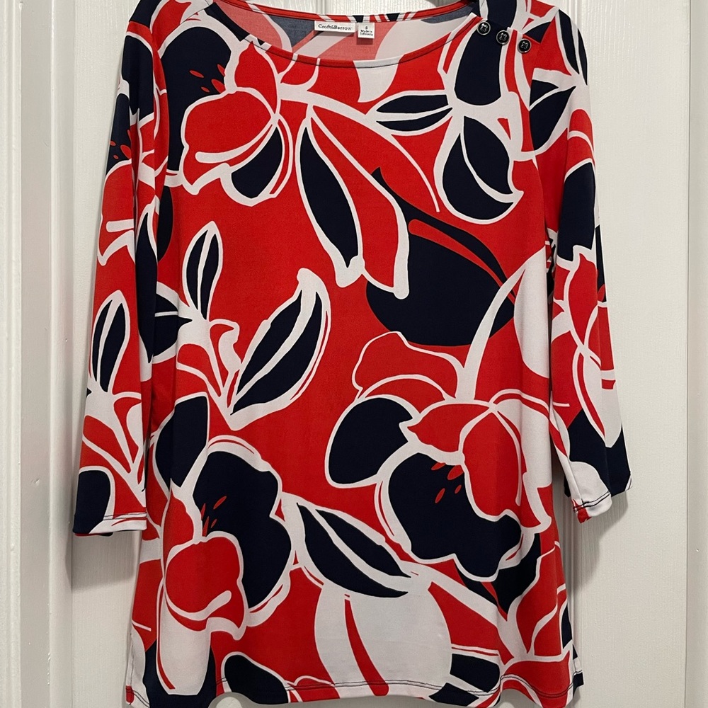 Croft &Barrow 3/4 Sleeve Top Tunic Size Small